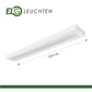 LED Aufbauleuchte 150cm 2-flammig Mikroprismatische Abdeckung Vorverdrahtet für LED Röhren