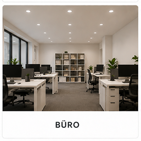 Beleuchtetes Büro mit Einlegeleuchten