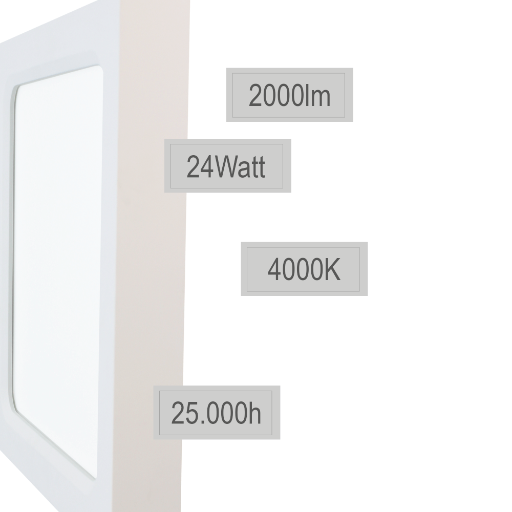 LED Deckenleuchte Beton Weiss 2000 Lumen 24 Watt 4000K - ELG Leuchten