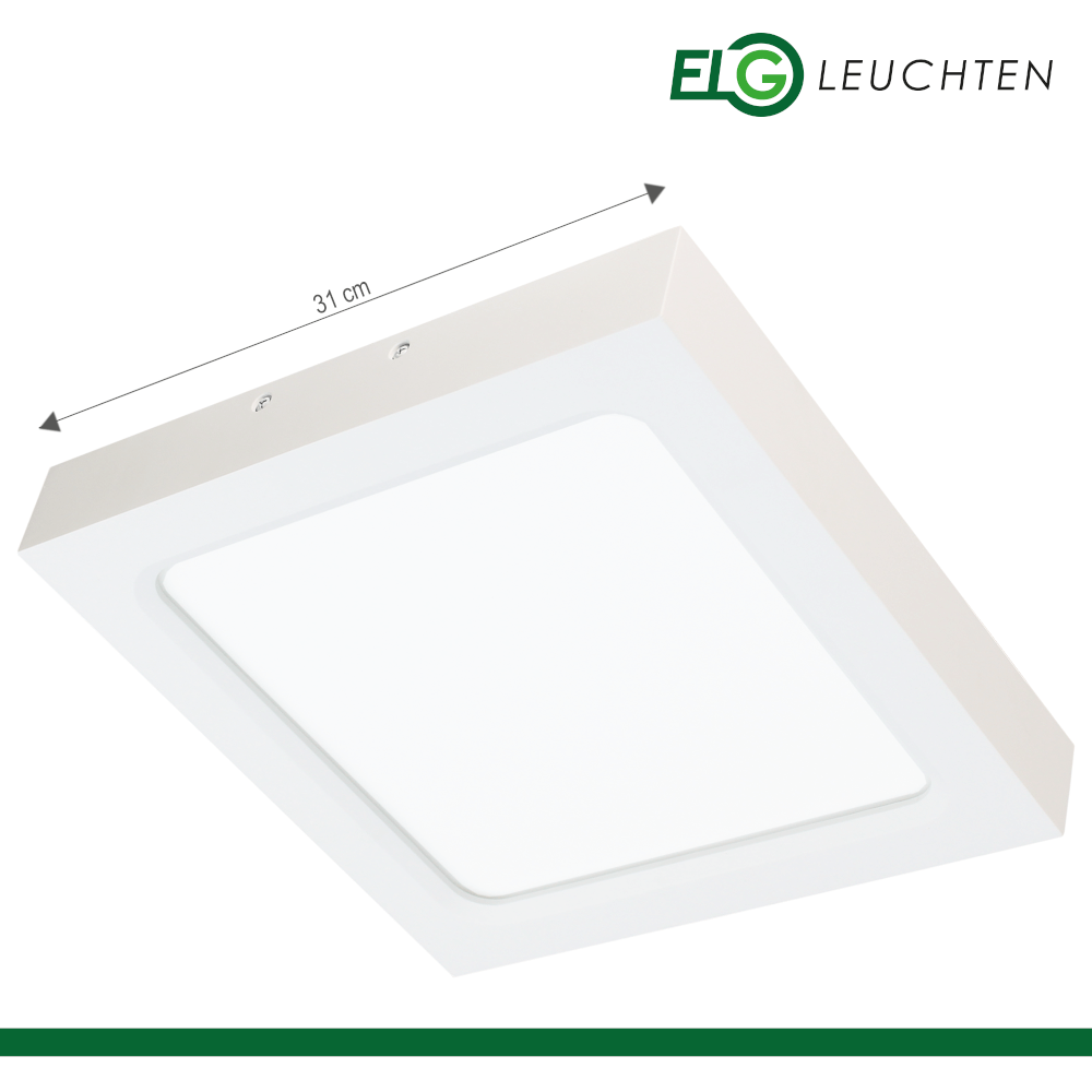 LED Deckenleuchte Beton Weiss 2000 Lumen 24 Watt 4000K - ELG Leuchten