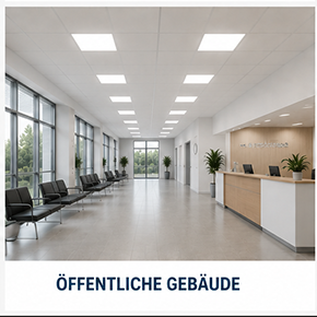 Öffentliches Gebäude mit eingelassenen LED-Panels