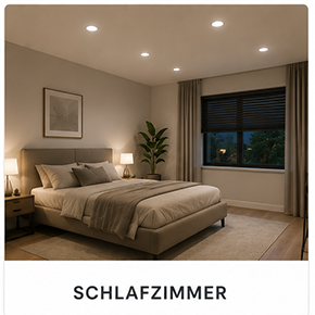 Beleuchtetes Schlafzimmer mit Einlegeleuchten