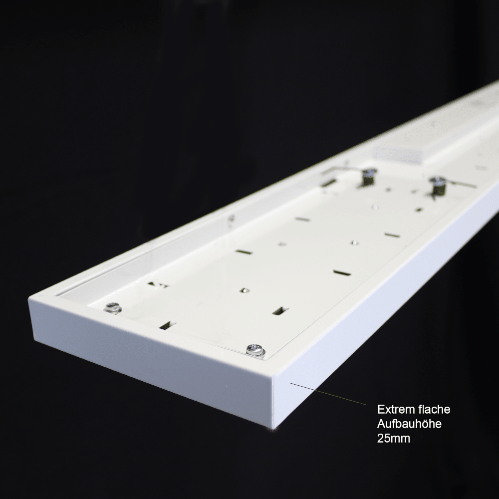 Hochwertige LED Rasteranbauleuchte mit Mikrolamellenraster 4000K 120cm 36W 4000lm und 150cm 45W 5000lm - ELG Leuchten