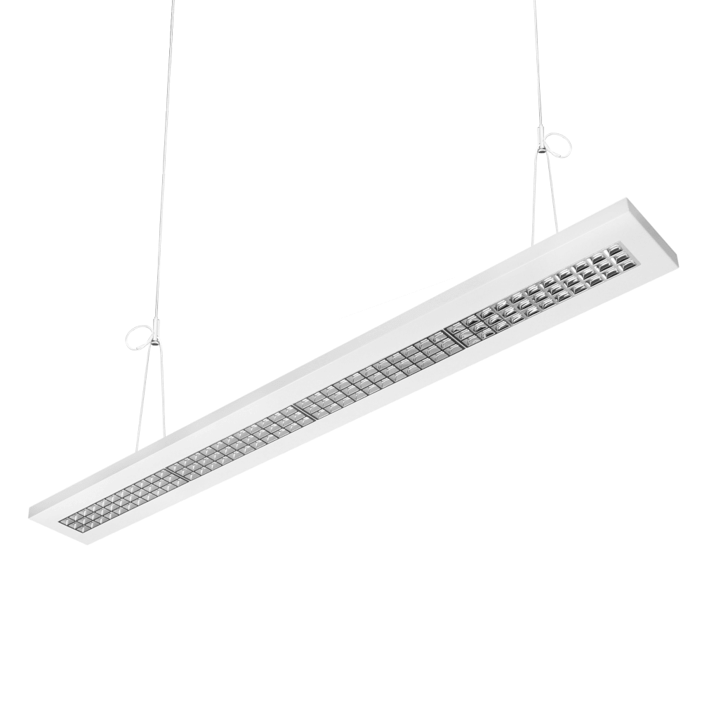 Hochwertige LED Rasteranbauleuchte mit Mikrolamellenraster 4000K 120cm 36W 4000lm und 150cm 45W 5000lm - ELG Leuchten