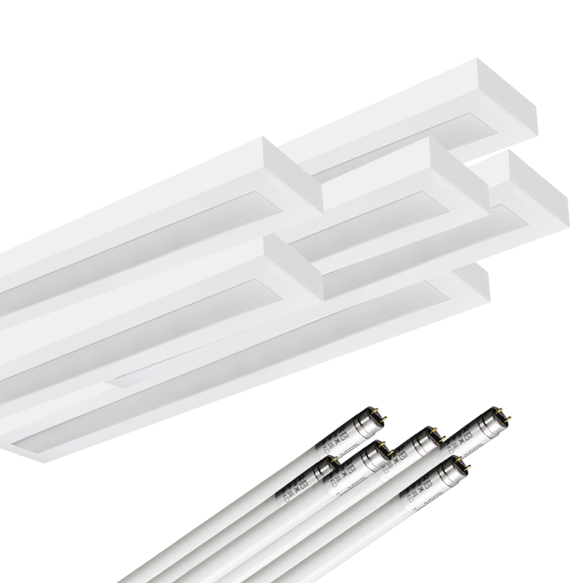 LED Aufbauleuchte 120cm 1 - flammig Mikroprismatische Abdeckung Vorverdrahtet für LED Röhren - ELG Leuchten