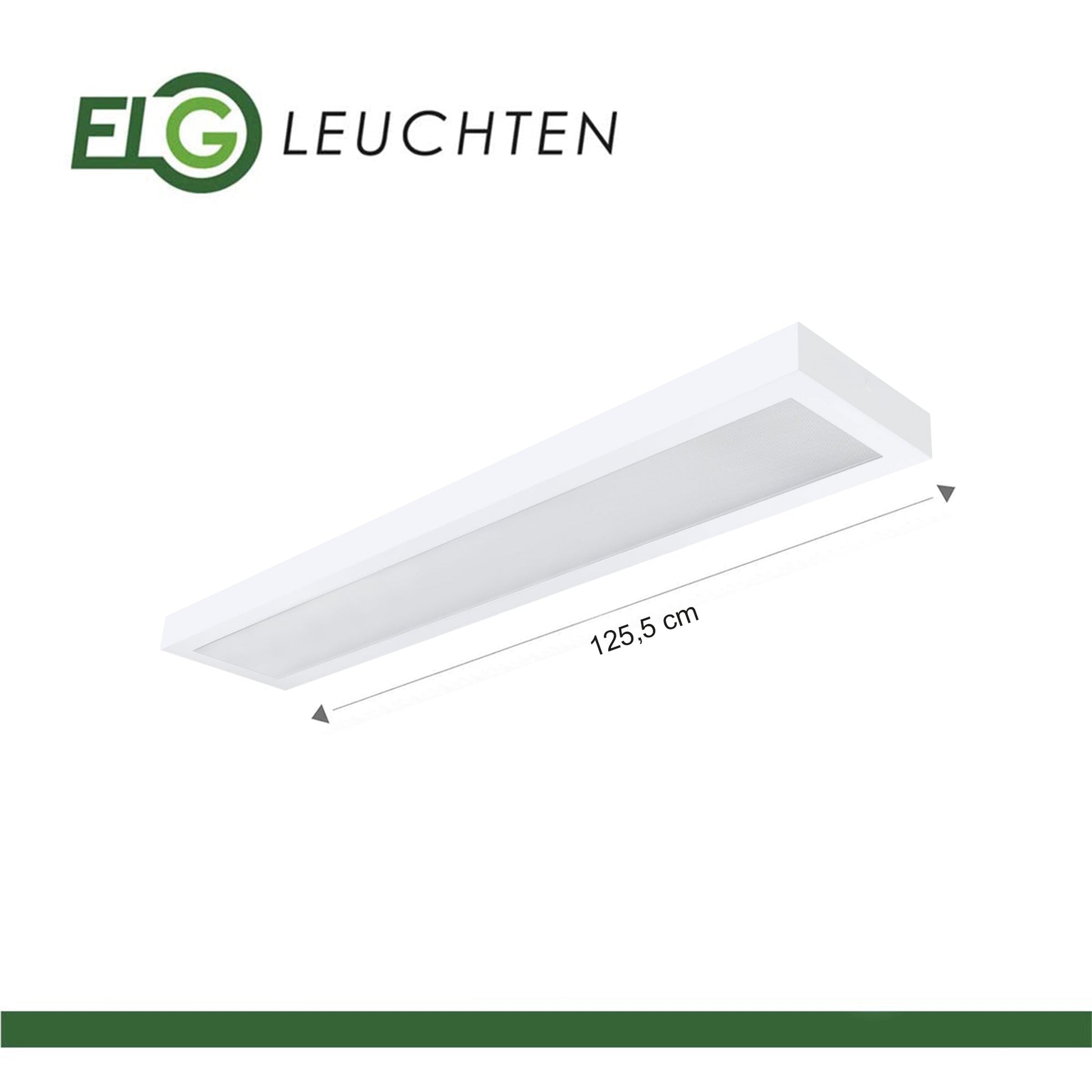 LED Aufbauleuchte 120cm 2 - flammig Mikroprismatische Abdeckung Vorverdrahtet für LED Röhren - ELG Leuchten