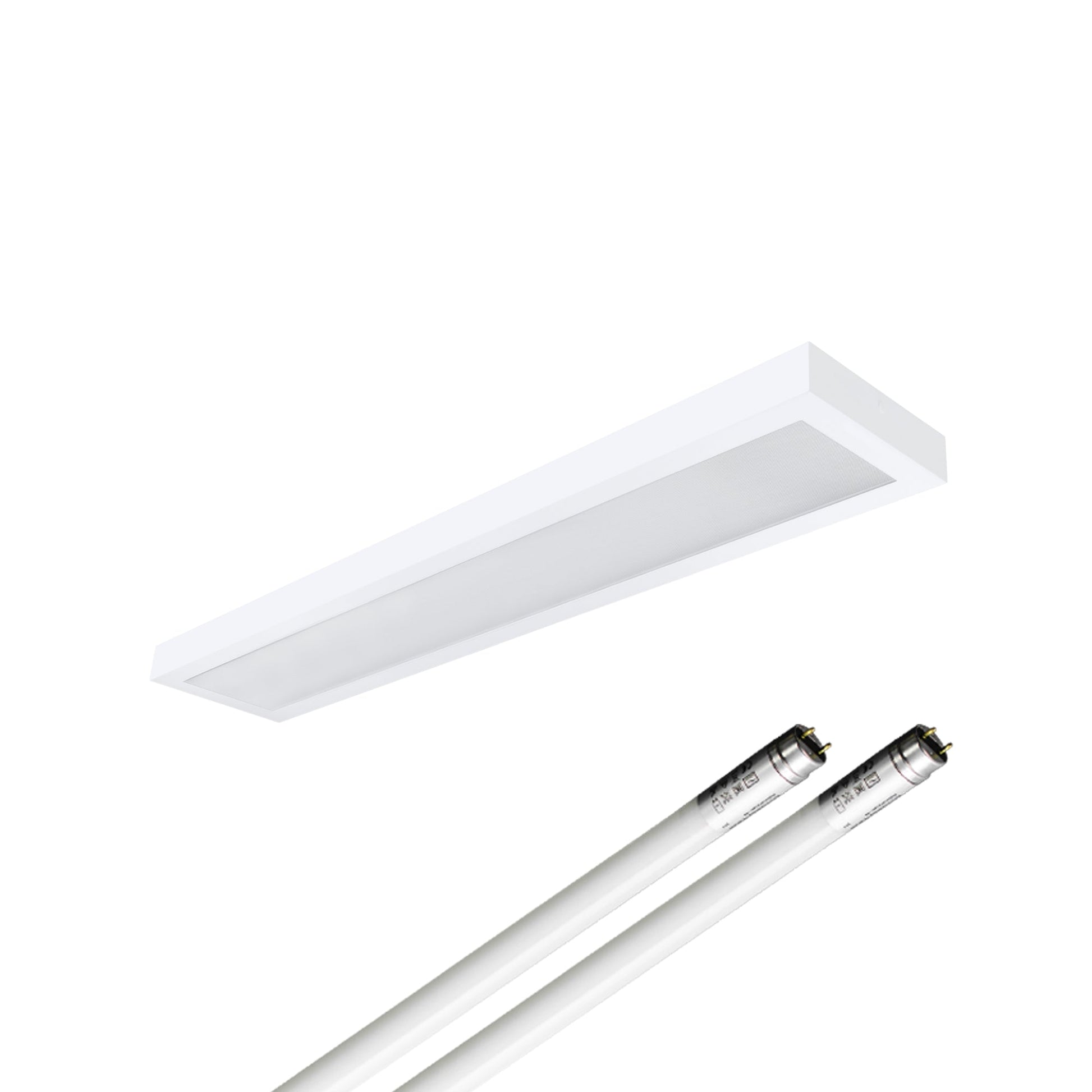 LED Aufbauleuchte 120cm 2 - flammig Mikroprismatische Abdeckung Vorverdrahtet für LED Röhren - ELG Leuchten