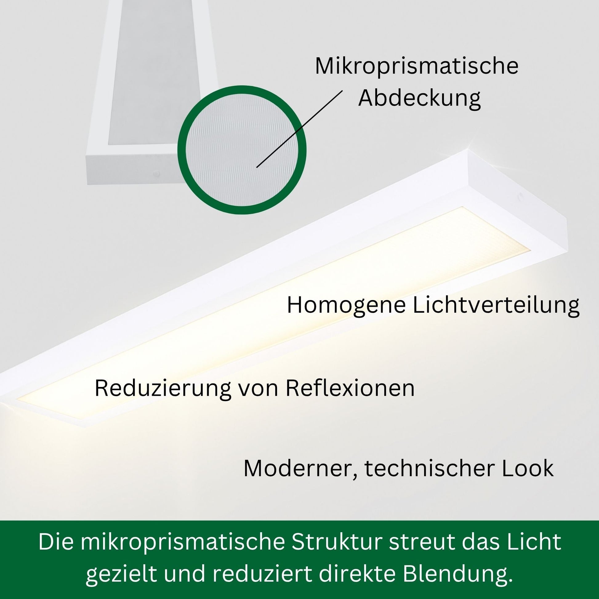 LED Aufbauleuchte 150cm 1 - flammig Mikroprismatische Abdeckung Vorverdrahtet für LED Röhren - ELG Leuchten