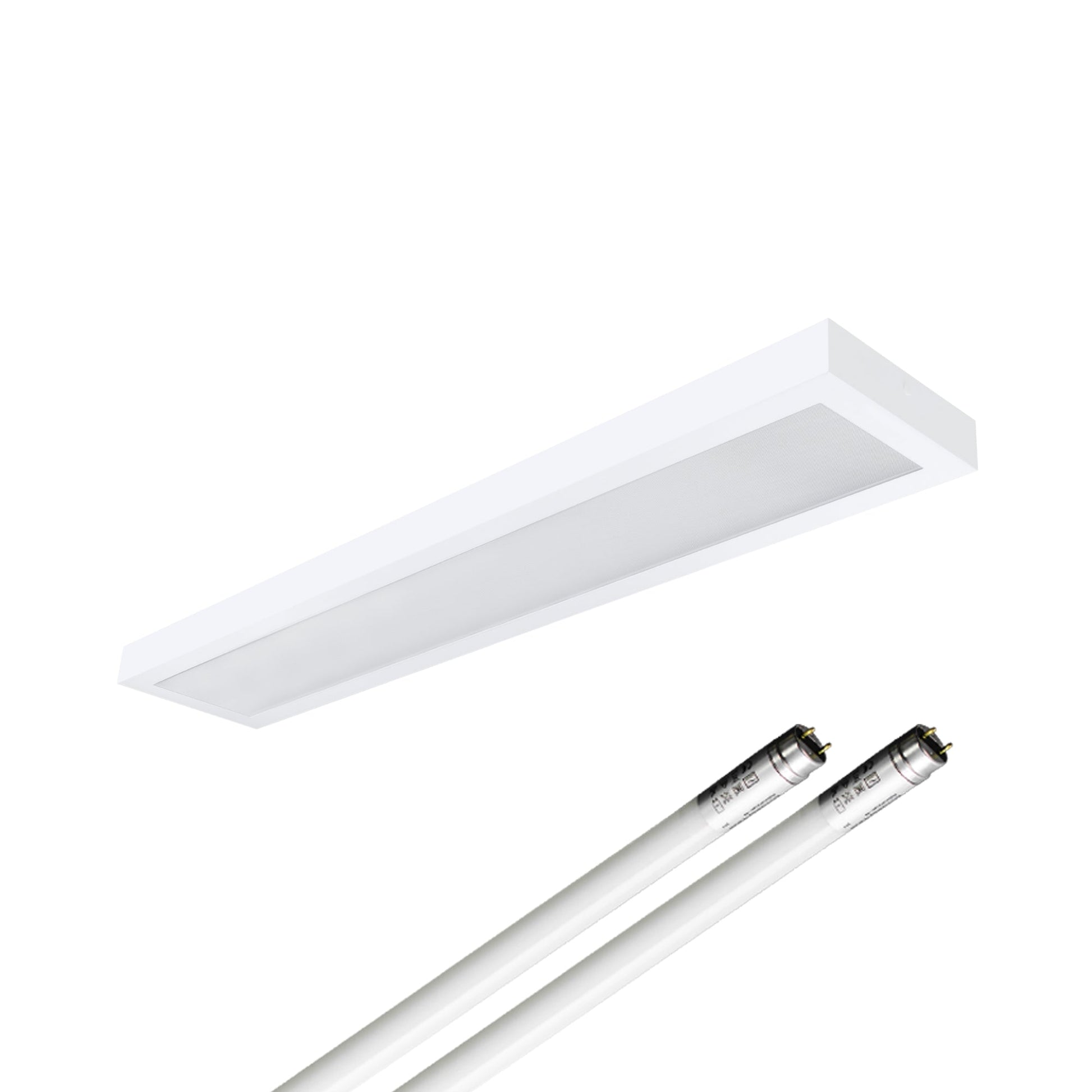 LED Aufbauleuchte 150cm 2 - flammig Mikroprismatische Abdeckung Vorverdrahtet für LED Röhren - ELG Leuchten