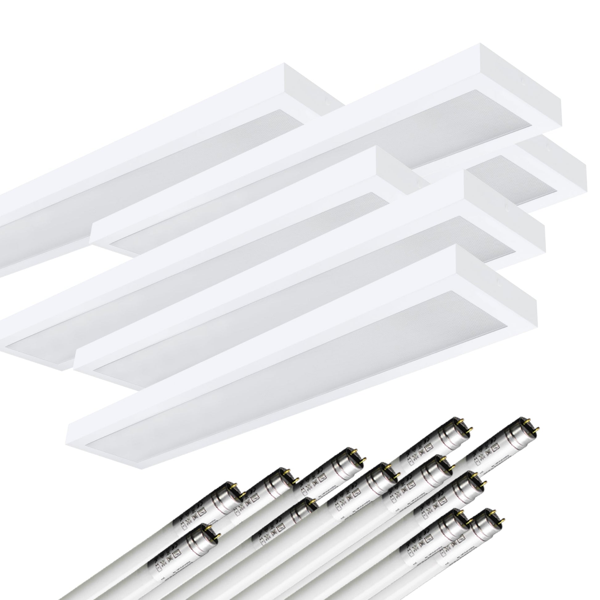 LED Aufbauleuchte 150cm 2 - flammig Mikroprismatische Abdeckung Vorverdrahtet für LED Röhren - ELG Leuchten