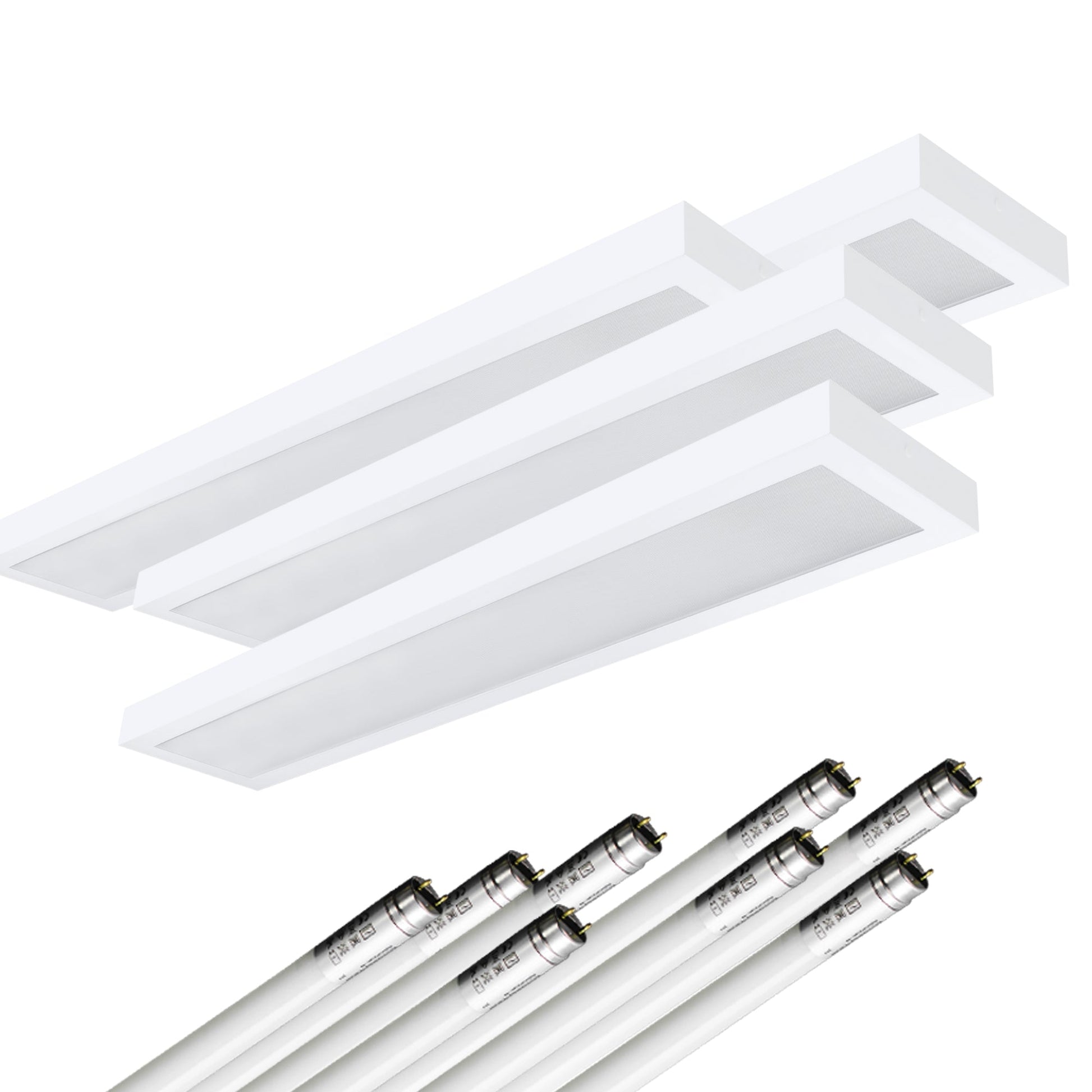 LED Aufbauleuchte 150cm 2 - flammig Mikroprismatische Abdeckung Vorverdrahtet für LED Röhren - ELG Leuchten