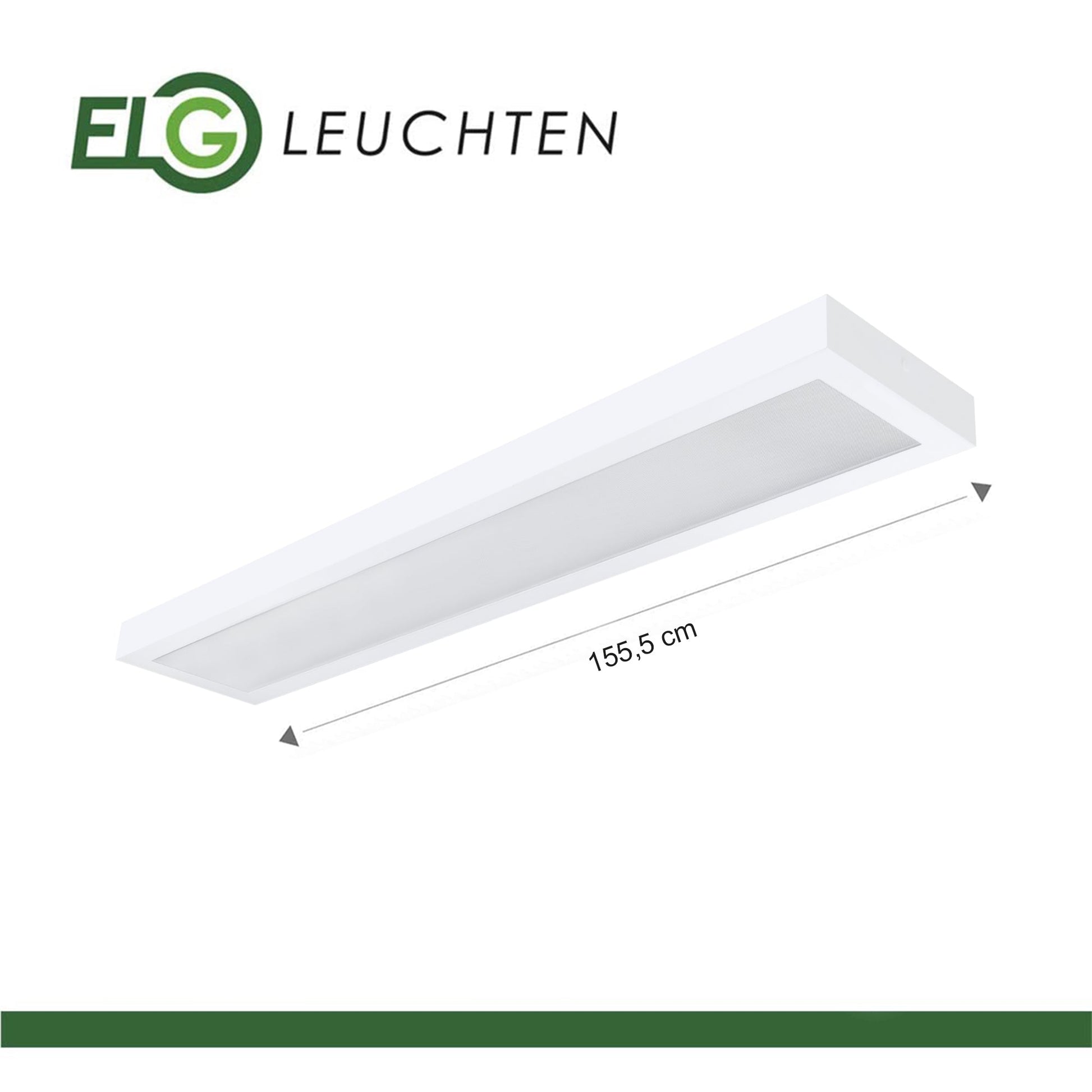 LED Aufbauleuchte 150cm 2 - flammig Mikroprismatische Abdeckung Vorverdrahtet für LED Röhren - ELG Leuchten