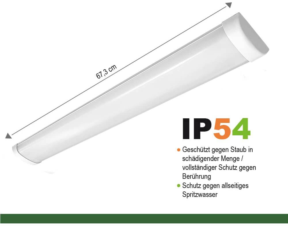 LED Aufbauleuchte 60cm 2 - flammig vorverdrahtet für LED Röhren - ELG Leuchten