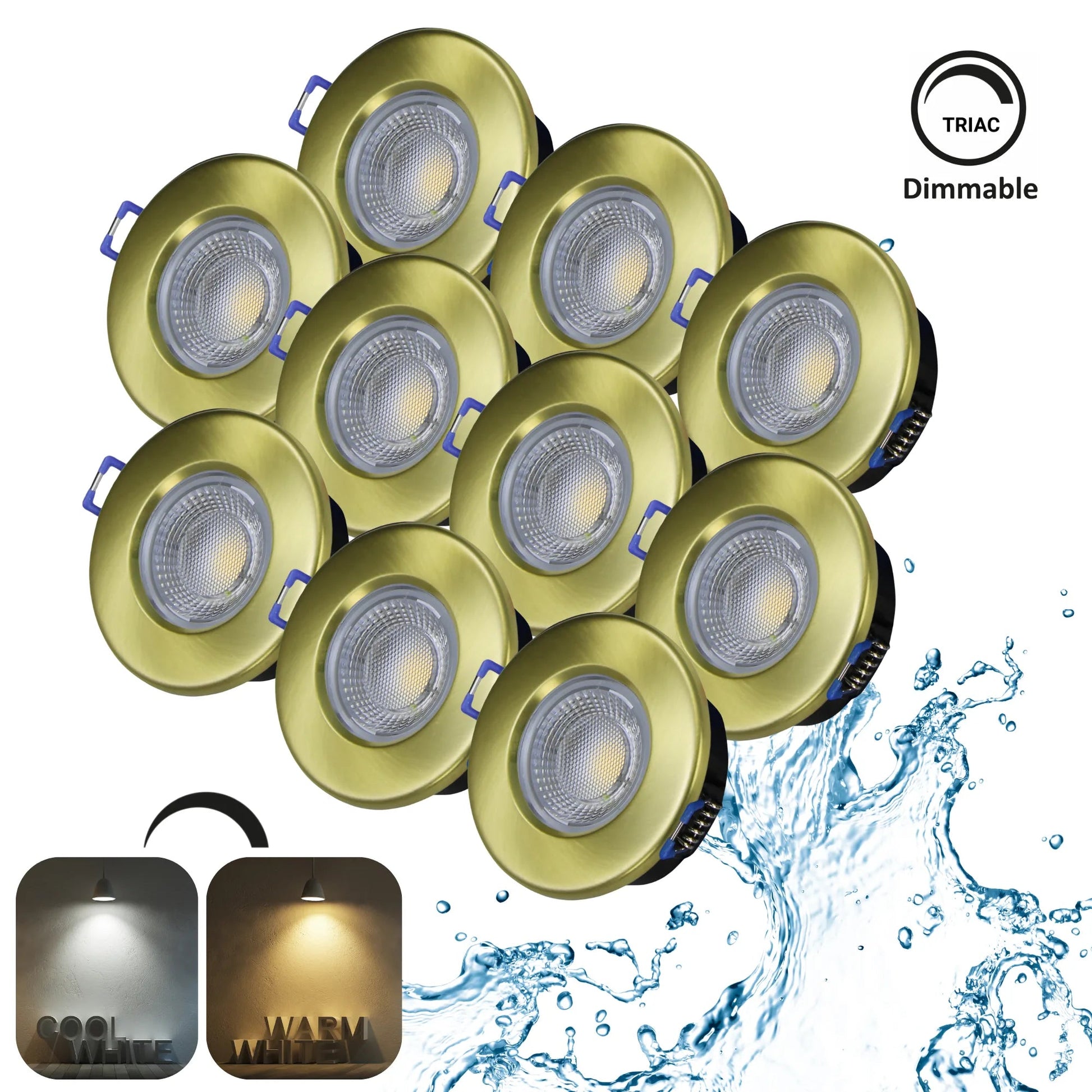 LED Einbaustrahler Dimmbar 240V,7,5W,600 - 650LM,2800 - 4000K,IP54,68mm - ELG Leuchten