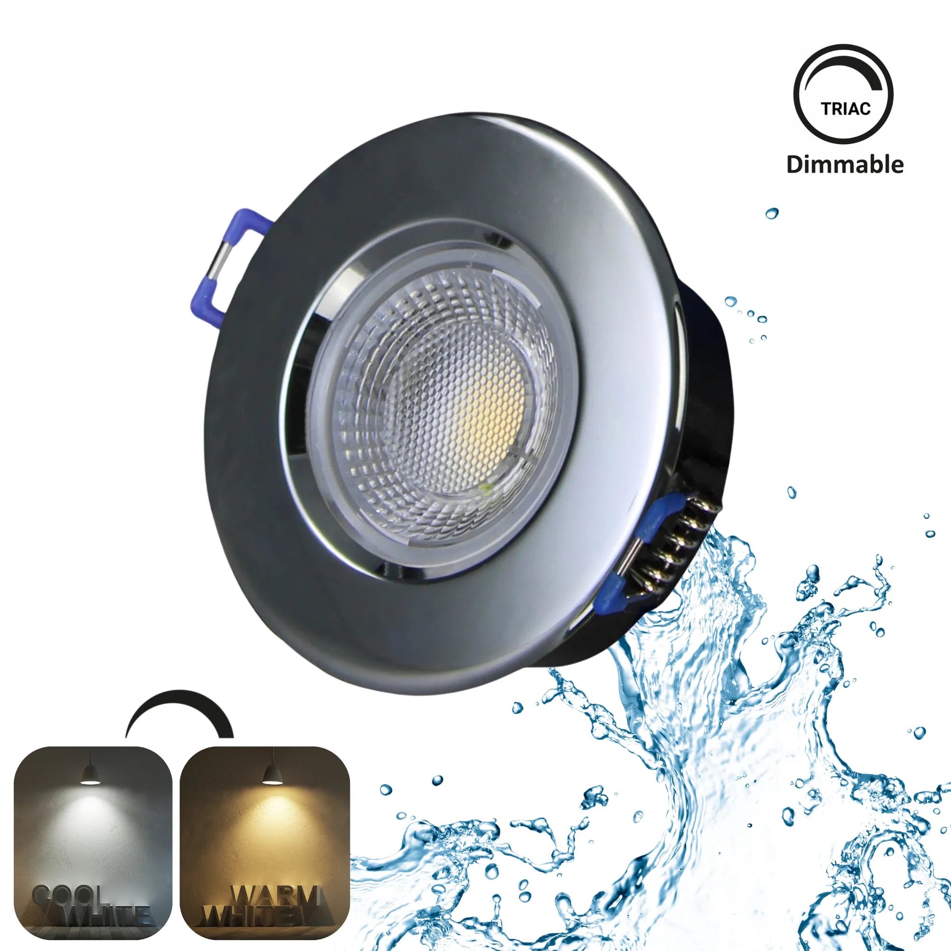 LED Einbaustrahler Dimmbar 240V,7,5W,600 - 650LM,2800 - 4000K,IP54,68mm - ELG Leuchten