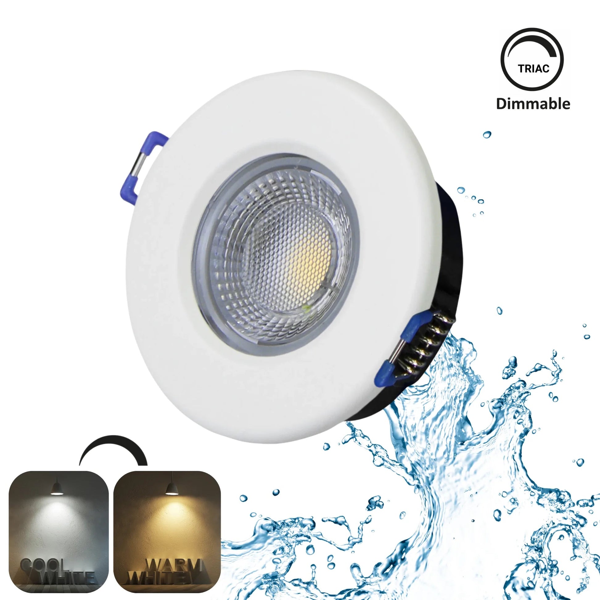 LED Einbaustrahler Dimmbar 240V,7,5W,600 - 650LM,2800 - 4000K,IP54,68mm - ELG Leuchten