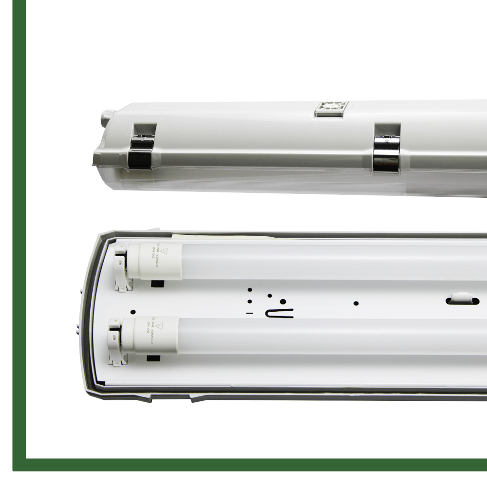 LED Feuchtraumleuchte 120cm 2 - flammig vorverdrahtet für LED Röhren - ELG Leuchten