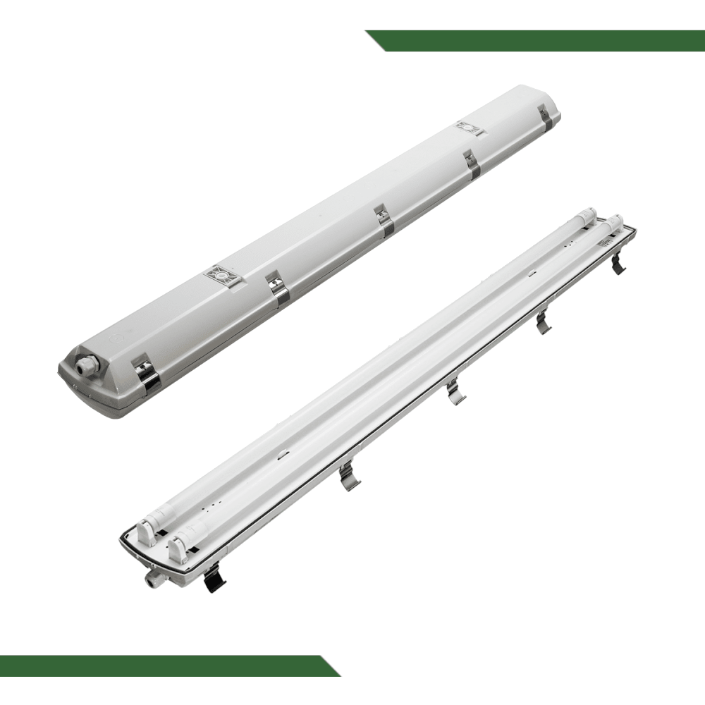 LED Feuchtraumleuchte 120cm 2 - flammig vorverdrahtet für LED Röhren - ELG Leuchten