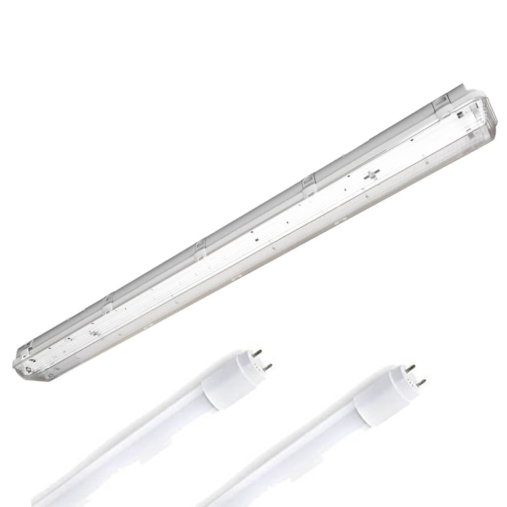 LED Feuchtraumleuchte 120cm 2 - flm. vorverdrahtet für LED Röhren - ELG Leuchten