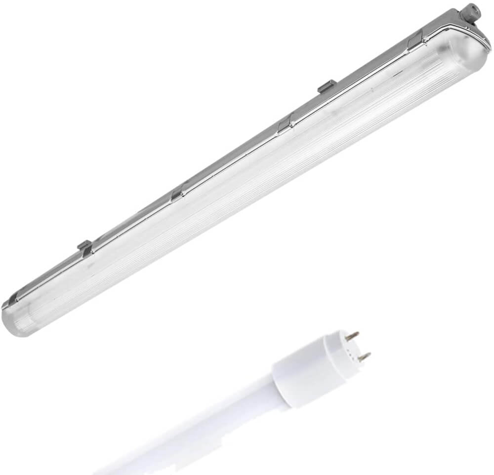 LED Feuchtraumleuchte 150cm 1 - flammig vorverdrahtet für LED Röhren - ELG Leuchten