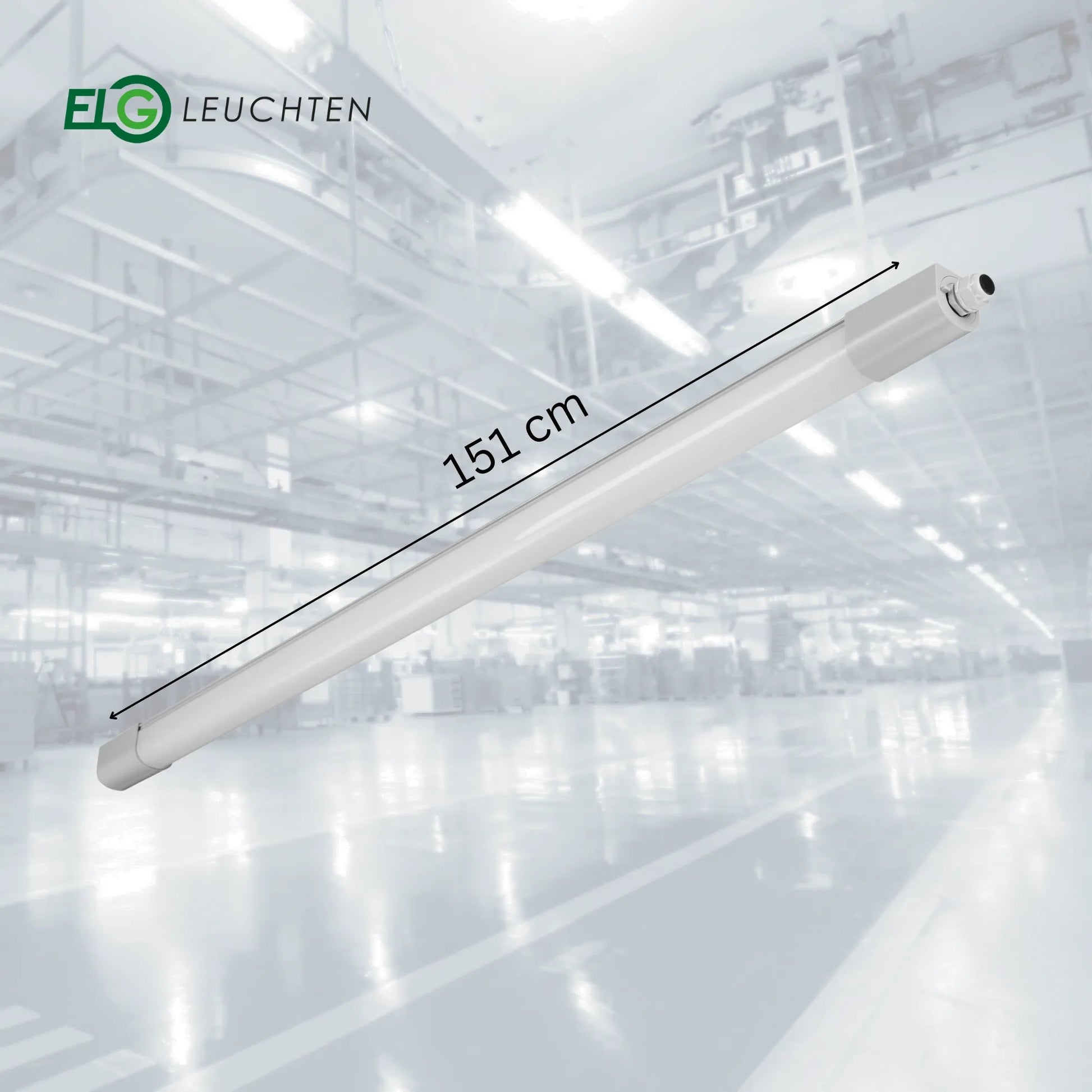 LED Feuchtraumleuchte 150cm 6500K Leistung umschaltbar 50W/33W 4000lm/6000lm IP66 wasserfest - ELG Leuchten