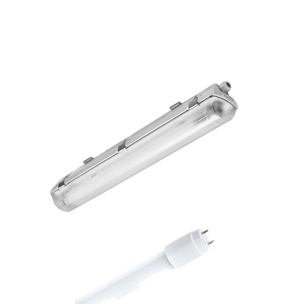 LED Feuchtraumleuchte 60cm 1 - flammig vorverdrahtet für LED Röhren - ELG Leuchten