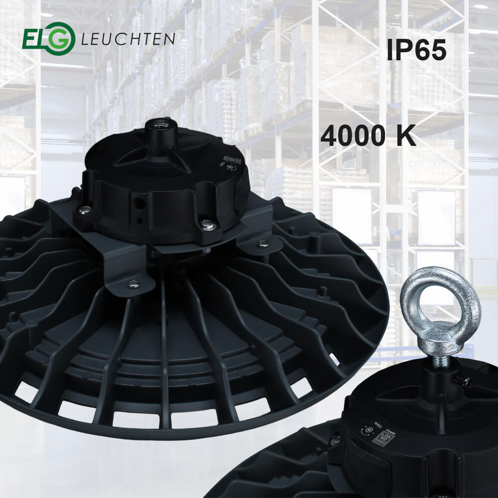 LED Hallentiefstrahler Anthrazit 85 - 150W CRI>80 4000K max. 21070lm IP65 inkl. Treiber - ELG Leuchten