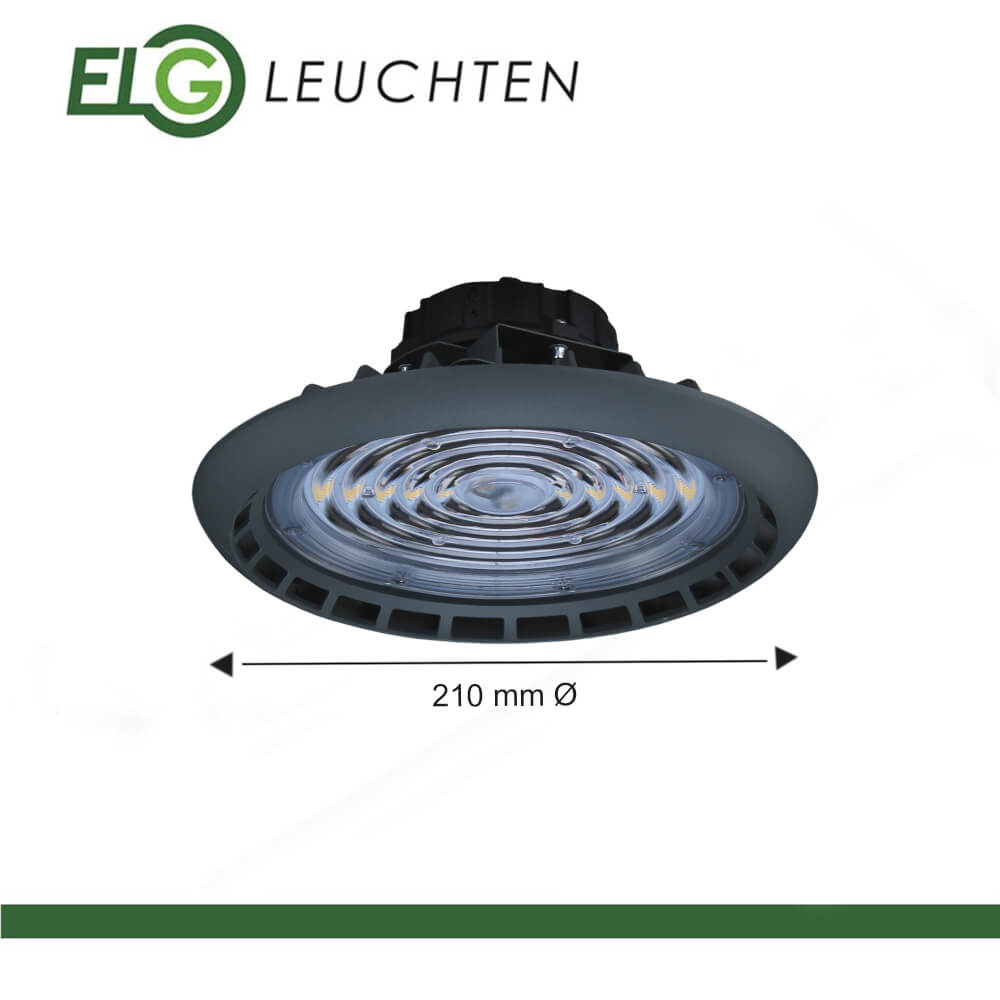 LED Hallentiefstrahler Anthrazit 85 - 150W CRI>80 4000K max. 21070lm IP65 inkl. Treiber - ELG Leuchten