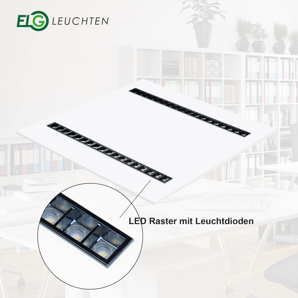 LED Panel Low - Glare 4200lm 4000K 24 bis 36 Watt - ELG Leuchten