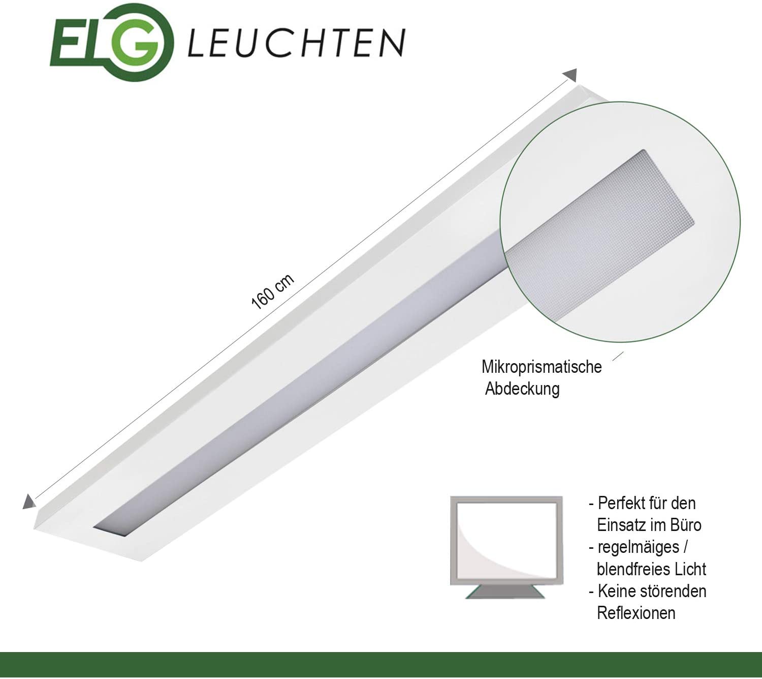 LED Pendelleuchte 120cm/150cm, 51W/64W, 4630lm/6000lm 4000K - ELG Leuchten