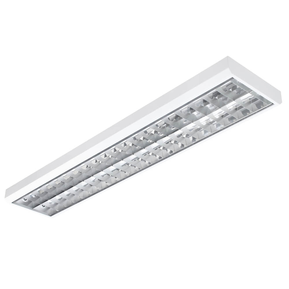 LED Rasteranbauleuchte Single - Raster, 120cm, 2 - flammig, vorverdrahtet für LED Röhren - ELG Leuchten