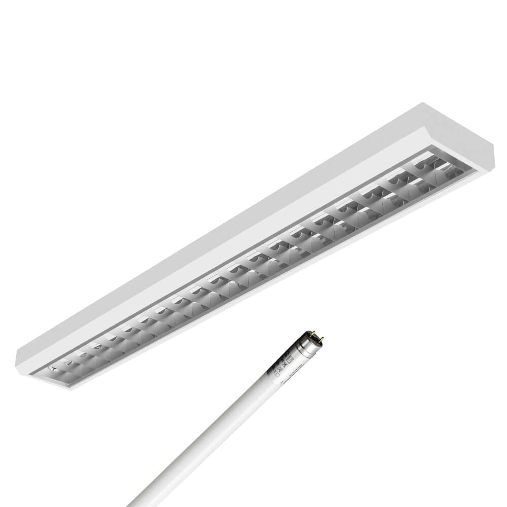 LED Rasteranbauleuchte Single - Raster, 150cm, 1 - flammig, vorverdrahtet für LED Röhren - ELG Leuchten