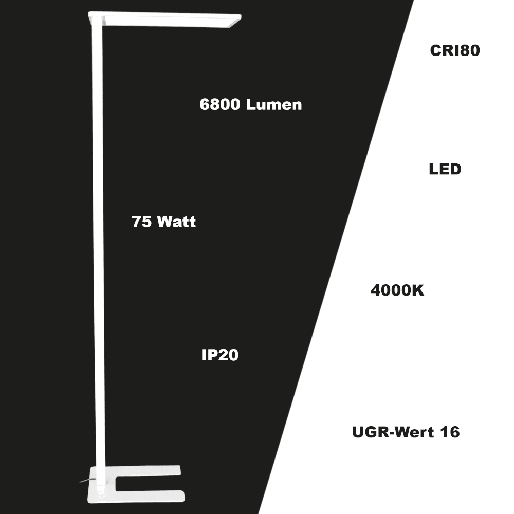 LED Stehlampe Stehleuchte ST Design Grau und Weiß - ELG Leuchten