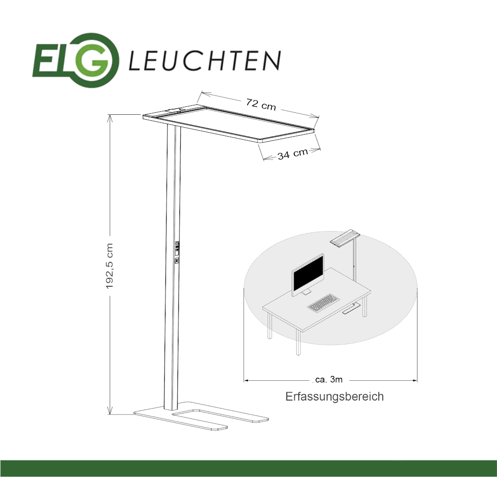 LED Stehlampe Stehleuchte ST Design Grau und Weiß - ELG Leuchten