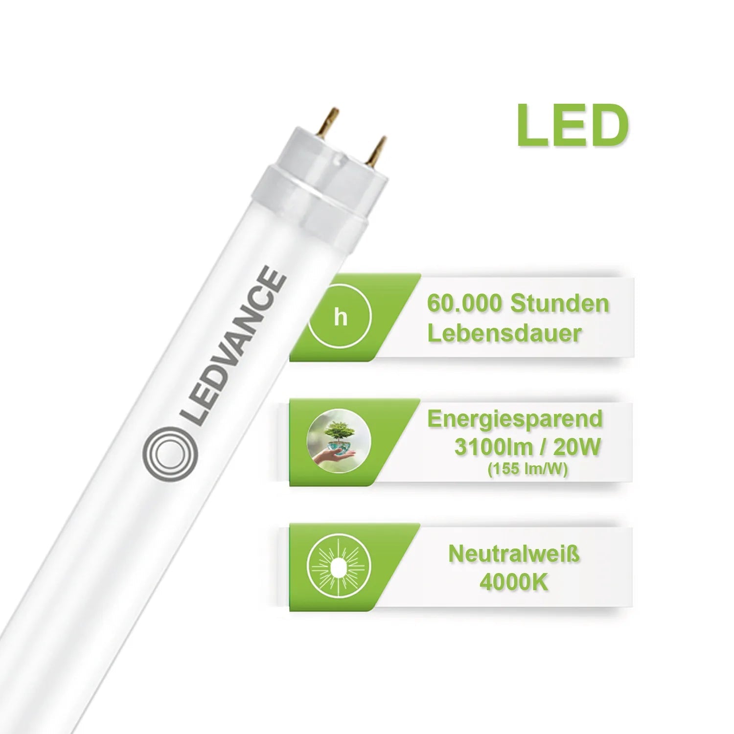 Ledvance LED Röhre 17,7W 1500mm 3100lm 4000K - ELG Leuchten