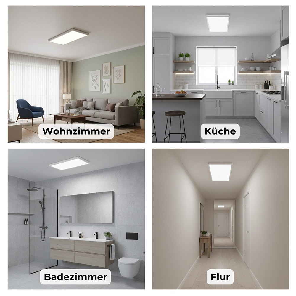 Modernes LED Panel Deckenleuchte 60x30cm, Einstellbare Farbtemperatur 3000/4000/6000K - ELG Leuchten