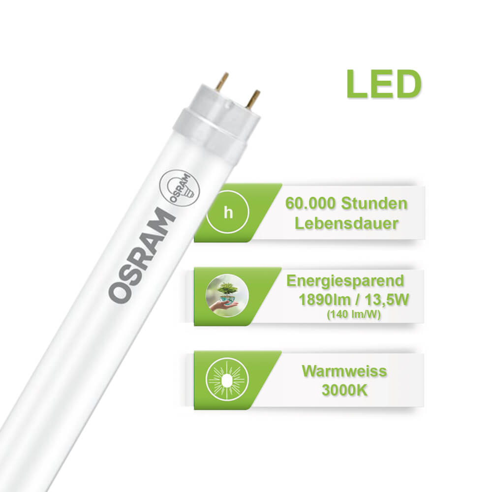 Osram LED Röhre 13,5W 1200mm 1890lm 3000K - ELG Leuchten