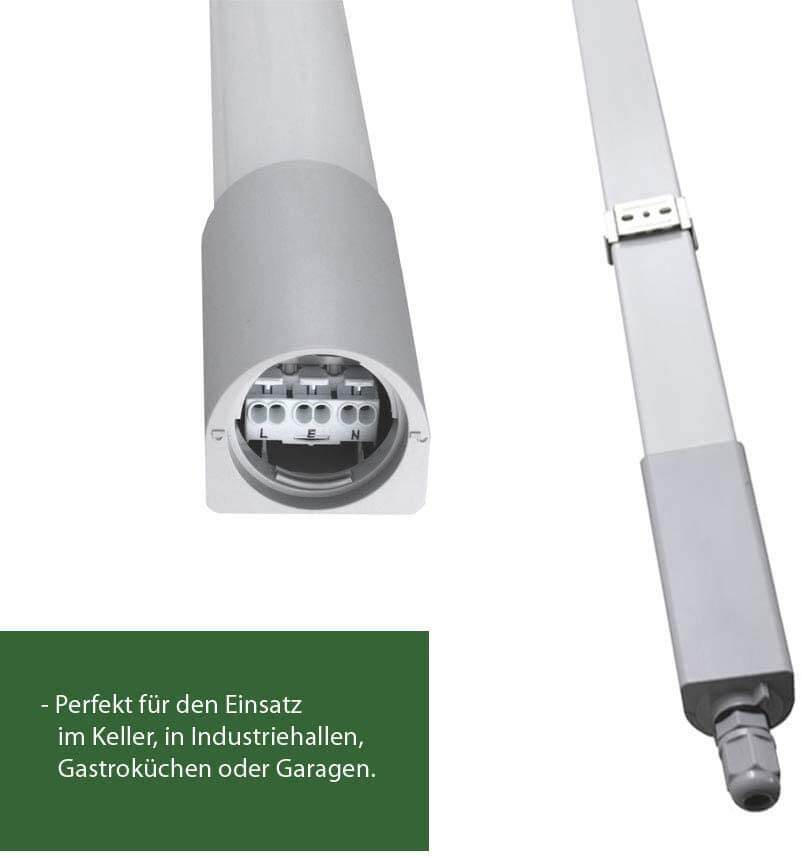 Schmale LED Feuchtraumleuchte 33W COB 4000lm 4000K IP65 - ELG Leuchten