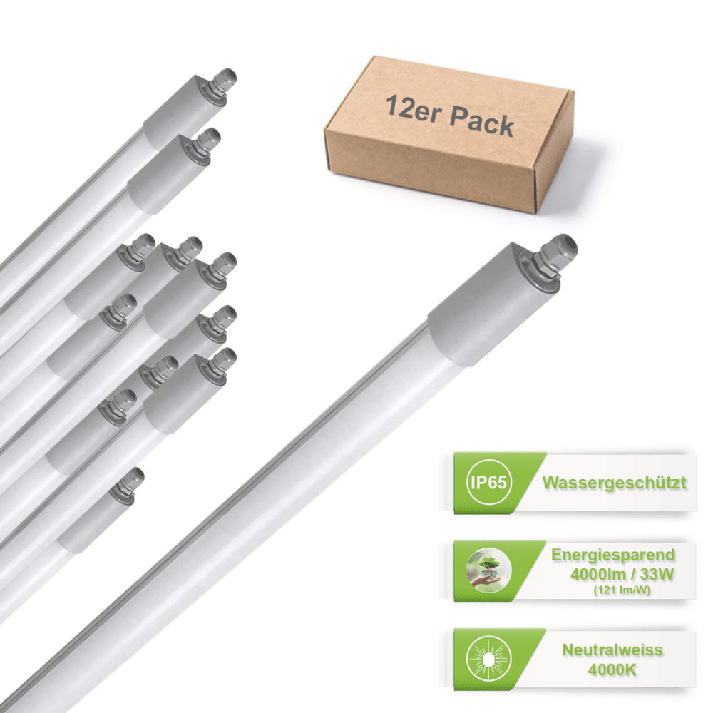 Schmale LED Feuchtraumleuchte 33W COB 4000lm 4000K IP65 - ELG Leuchten