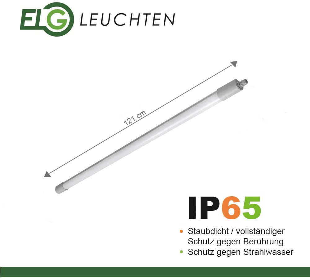 Schmale LED Feuchtraumleuchte 33W COB 4000lm 4000K IP65 - ELG Leuchten