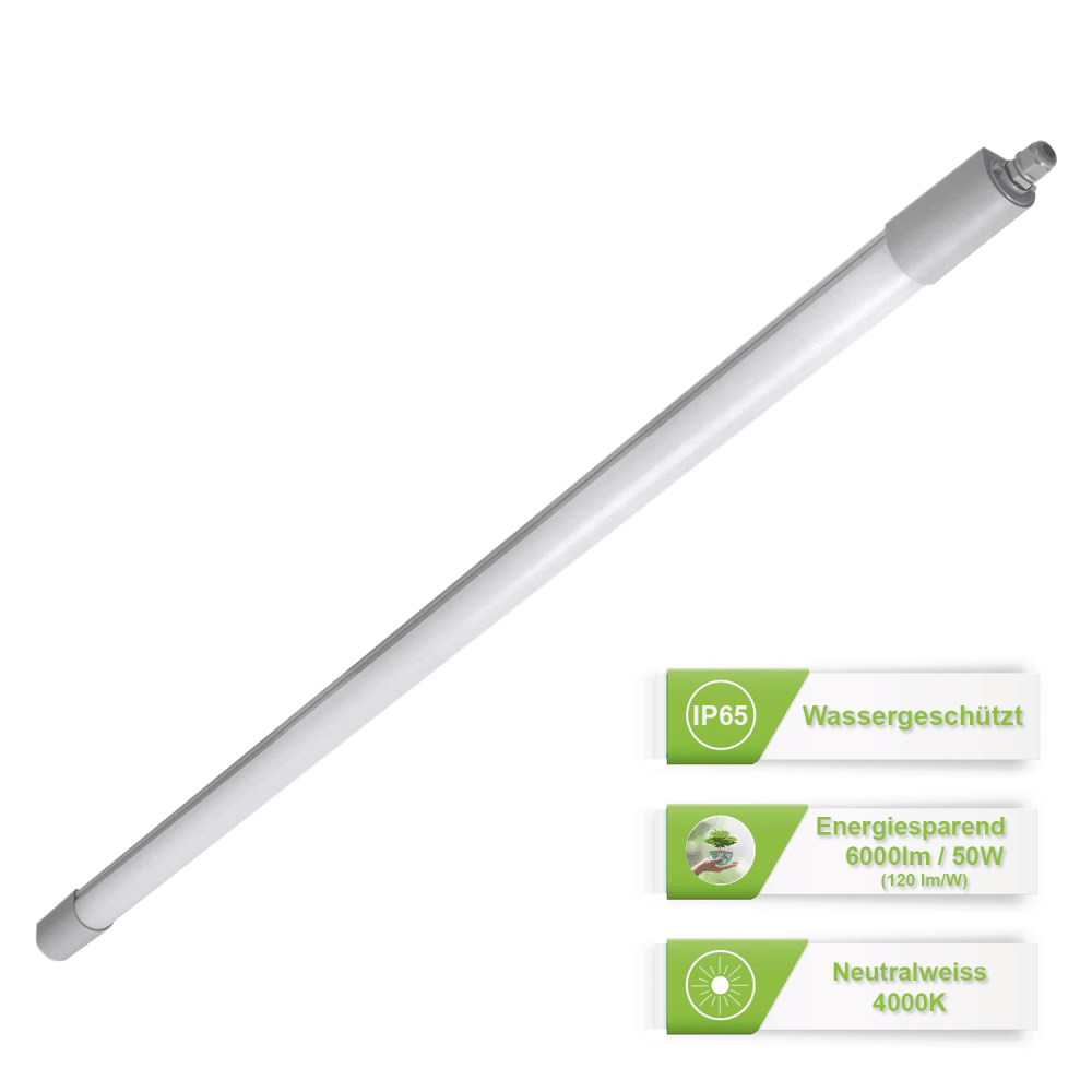 Schmale LED Feuchtraumleuchte 50W COB 6000lm 4000K IP65 - ELG Leuchten