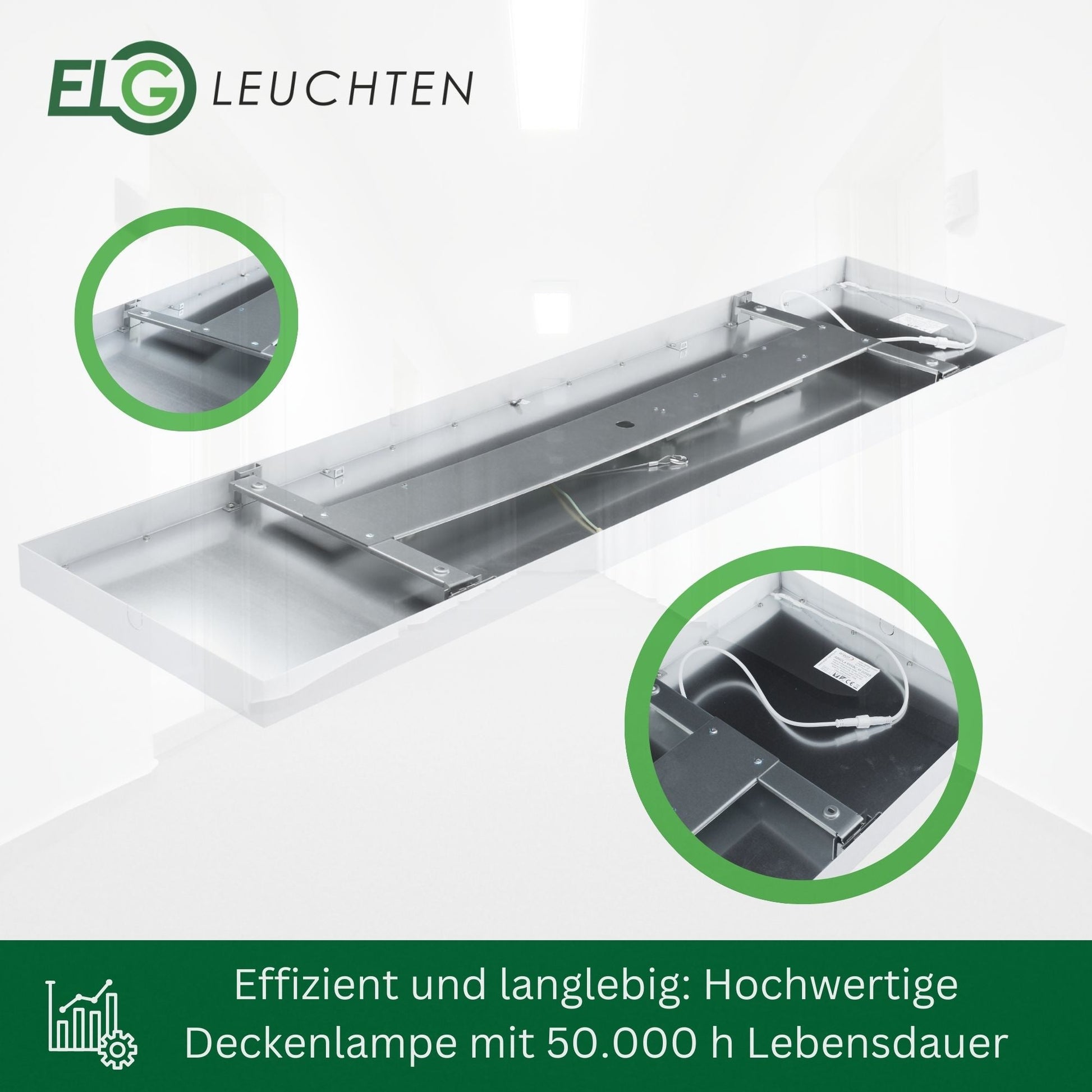 Ultraflache LED - Aufbauleuchte in 4 Varianten mit direktem Licht und einstellbarer Lichtfarbe in 3000K und 4000K - ELG Leuchten
